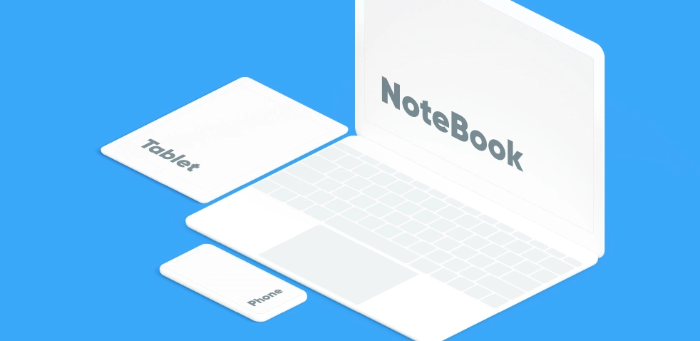 notebook tablet phone illustration